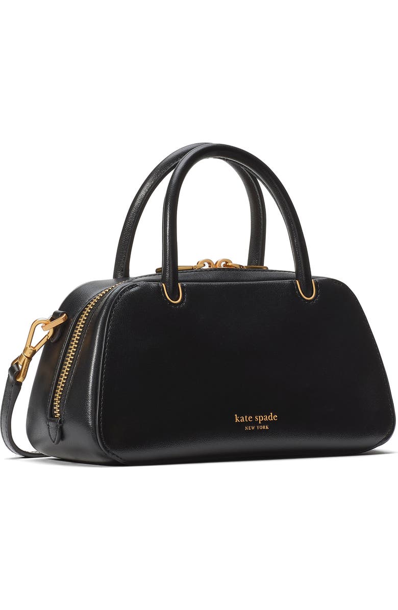 Kate Spade New York mini grace fine grain leather top handle bag, Main, color, Black