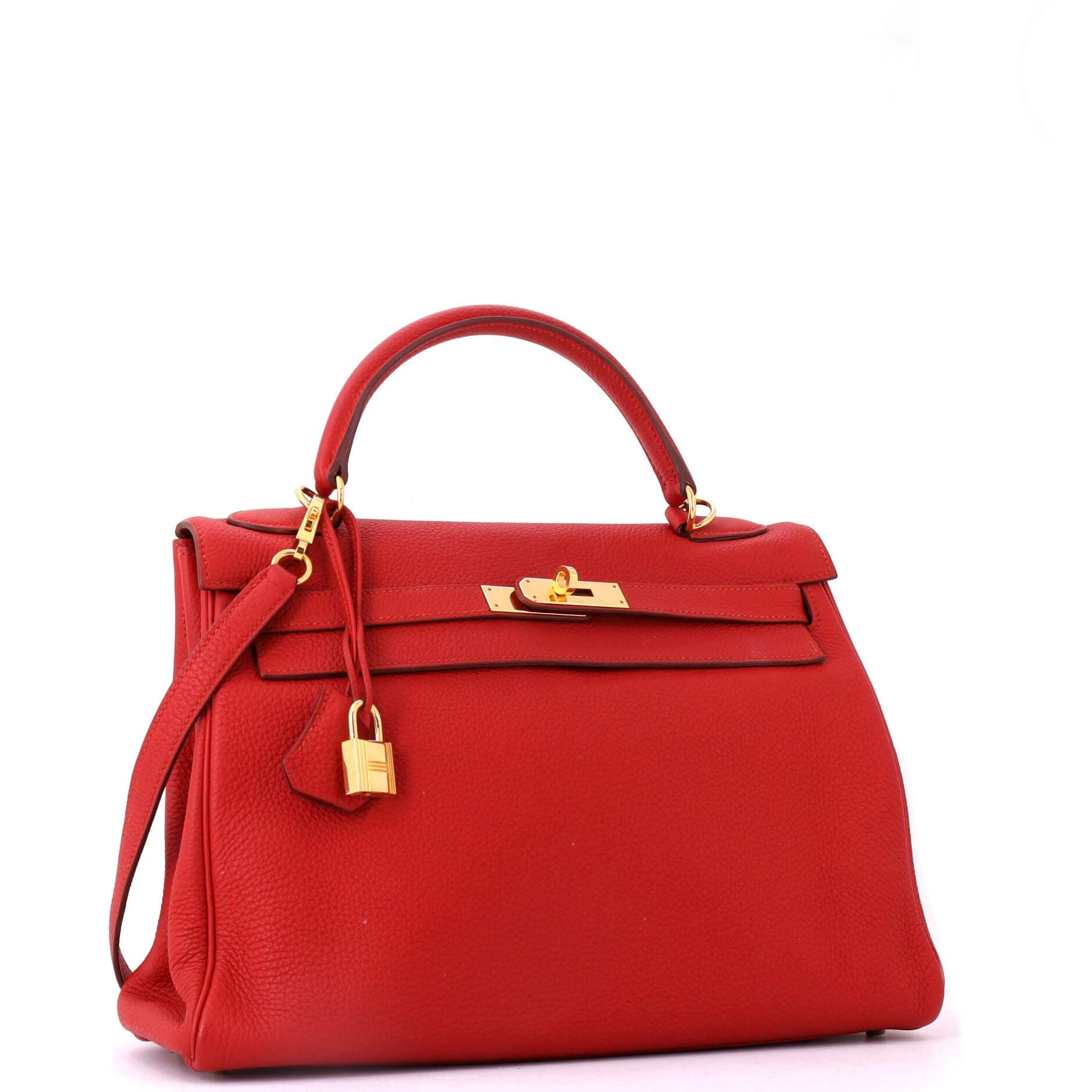 Pre-Owned Hermes Kelly Handbag Red Togo with Gold Hardware 32, Alternate, color, Vermillon