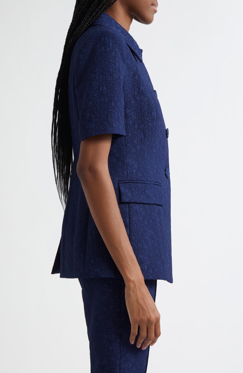 Veronica Beard Bodie Floral Embroidery Elbow Sleeve Dickey Jacket, Alternate, color, 