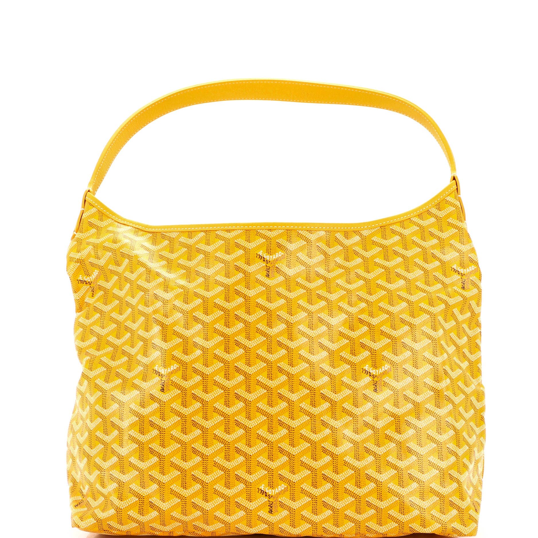 Pre-Owned Goyard Boheme Hobo Coated Canvas, Main, color, Yellow