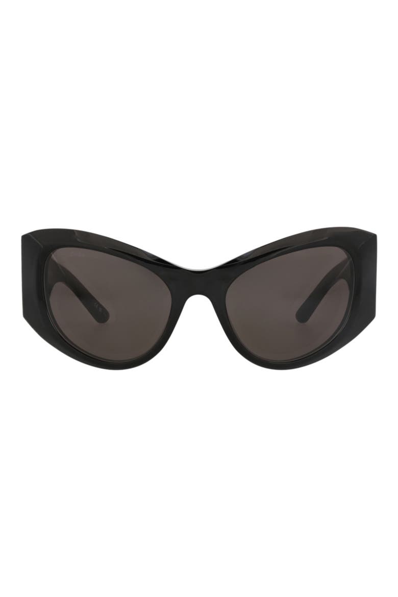 57mm Cat Eye Sunglasses, Main, color, BLACK BLACK GREY