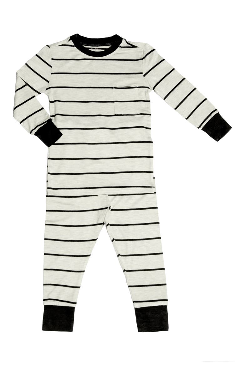 Fitted Two-Piece Pajamas, Main, color, SAND STRIPE