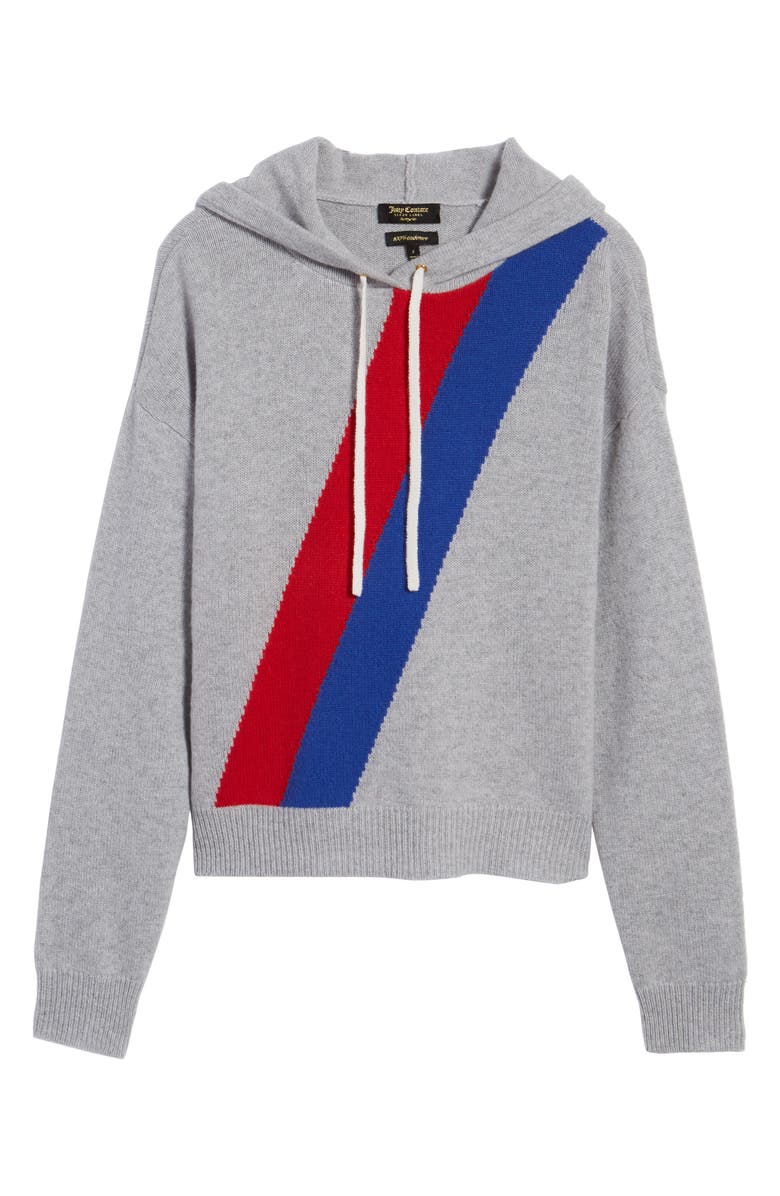 Juicy Couture Stripe Cashmere Hoodie, Alternate, color, 