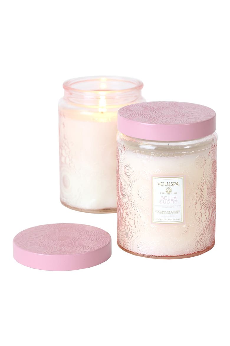 'Japonica - Bella Sucre' Large Embossed Jar Candle, Main, color, NO COLOR