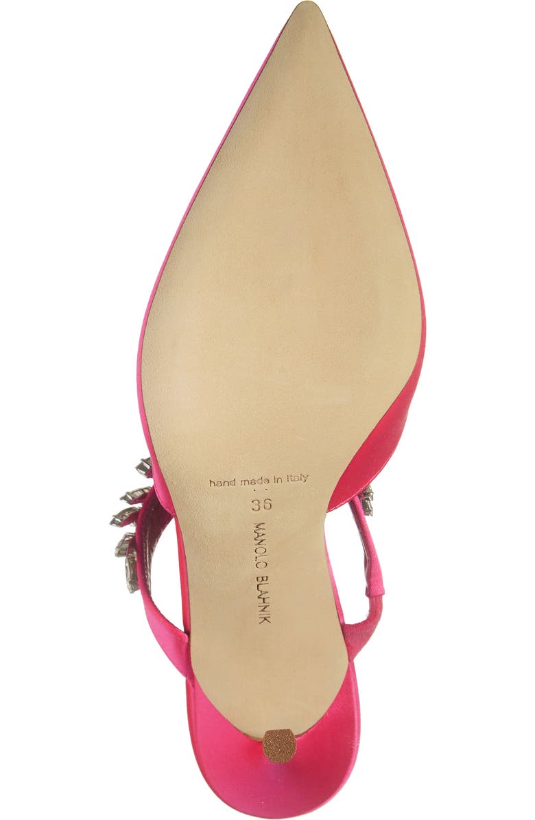 Manolo Blahnik Lurum Crystal Leaf Pointed Toe Mule, Alternate, color,