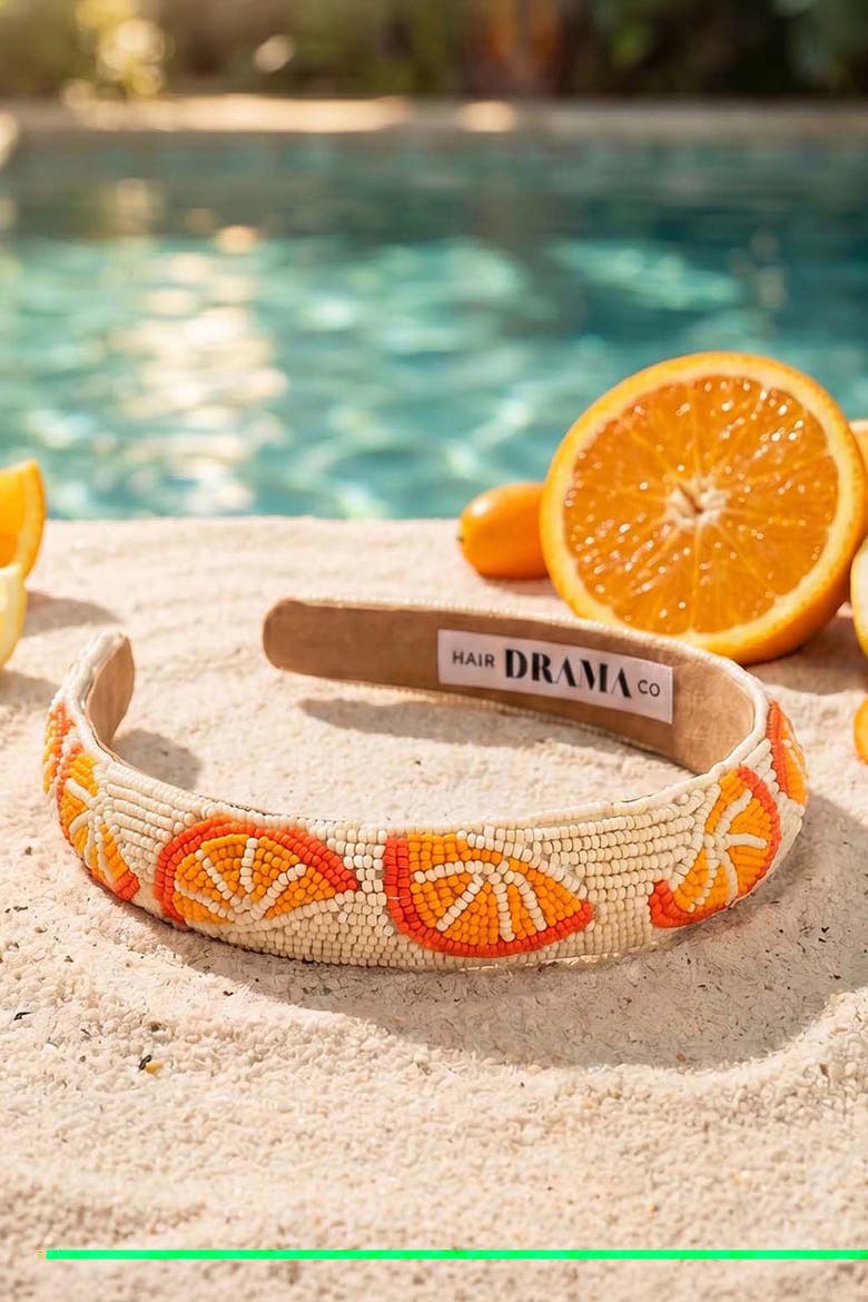 Tangerine Fleur Headband, Alternate, color, Ivory