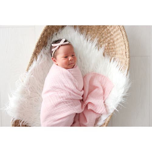 Lulujo Cotton Muslin Swaddles 2 Pack In Strawberries/ballet Slipper