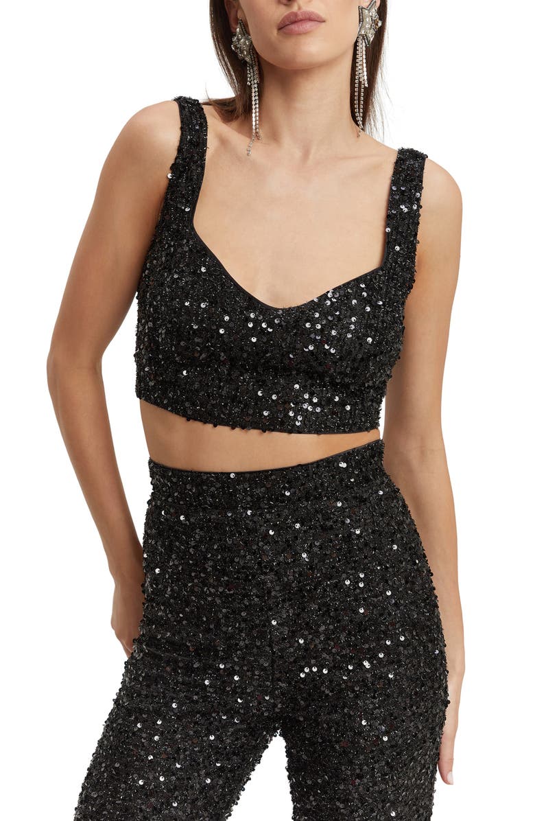 Bardot Filomena High Waist Flare Pants, Alternate, color, 