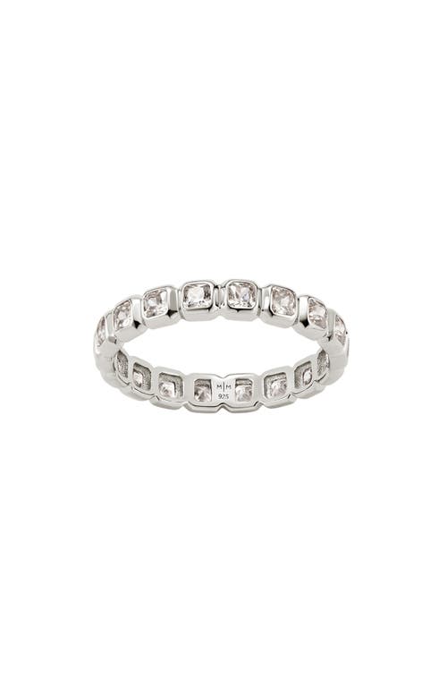Made By Mary Cubic Zirconia Eternity Birthstone Ring In Silver