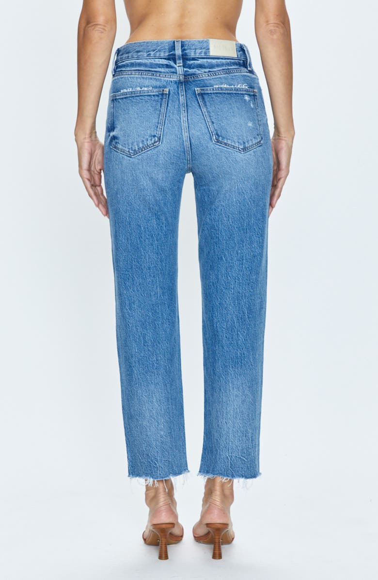 Pistola Charlie High Waist Frayed Ankle Straight Leg Jeans, Alternate, color, 