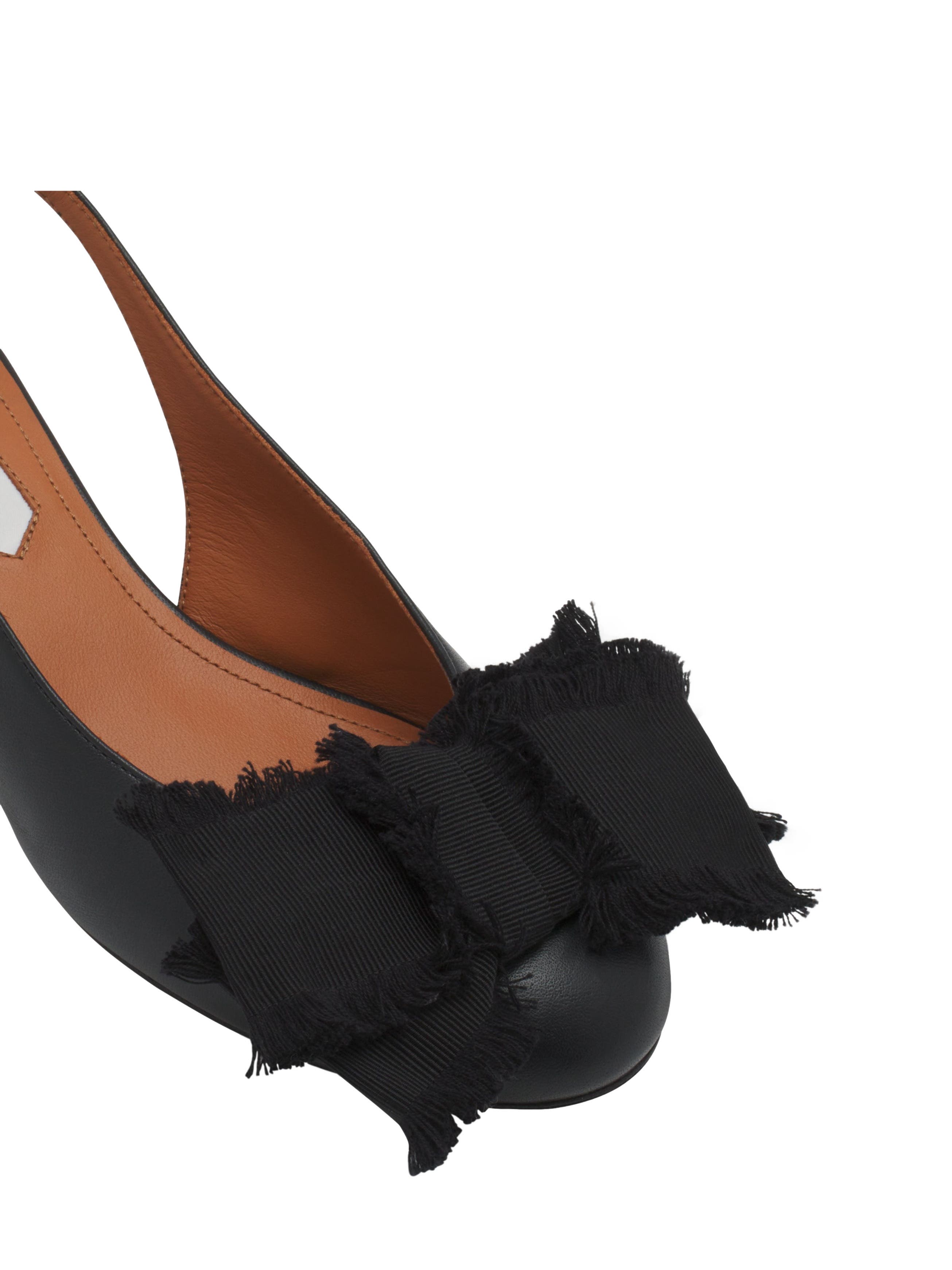 Lanvin Leather Heeled Slingback Ballerina, Alternate, color, Black