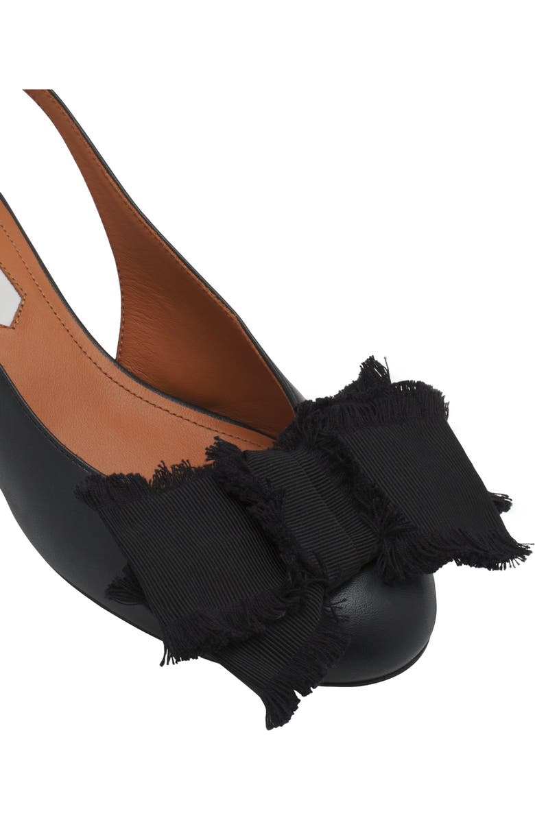 Lanvin Leather Heeled Slingback Ballerina, Alternate, color, Black