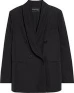 Emporio Armani Relaxed Fit Double Breasted Cupro Blazer