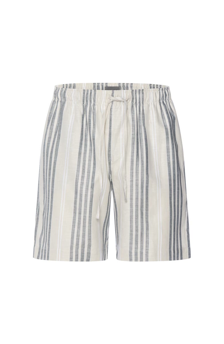 Hanro UC Linen and Cotton Woven Shorts, Main, color, Sandy Stripe