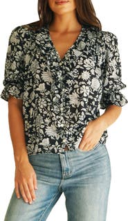 Paneros Clothing Chloe Floral Ruffle Cotton Shirt