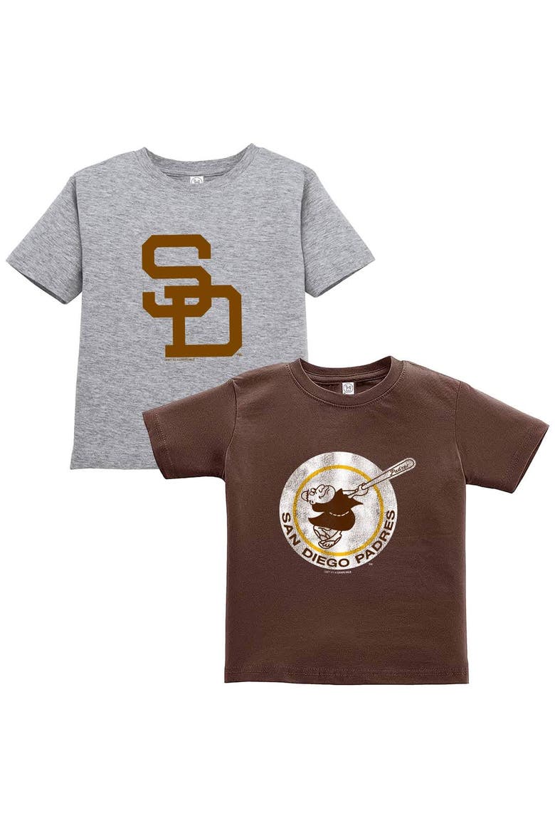 Toddler Soft as a Grape Brown/Gray San Diego Padres Cooperstown Collection Two-Pack T-Shirt Set, Main, color, Brown