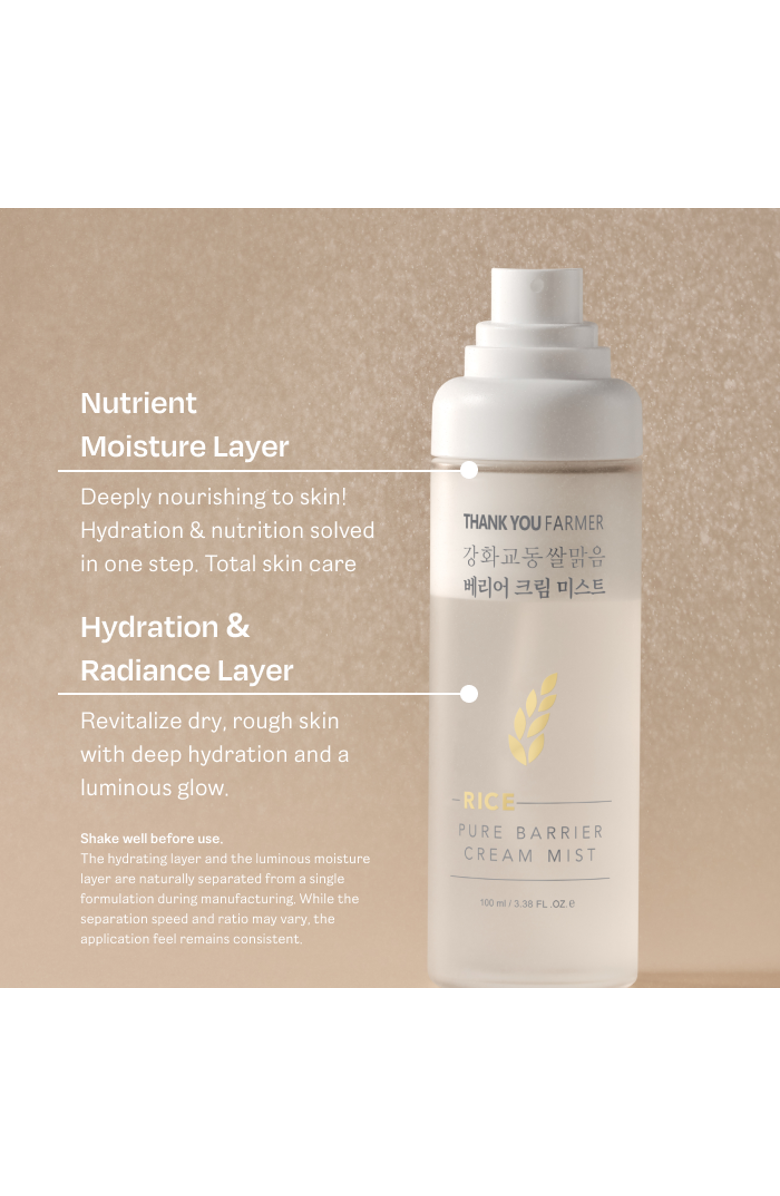 THANK YOU FARMER Rice Pure Barrier Cream Mist, Alternate, color, White