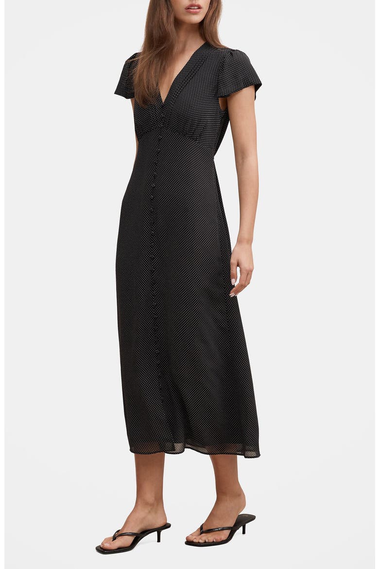 Ardelia Flutter Sleeve Midi Dress, Alternate, color, SPECKLE SPOT