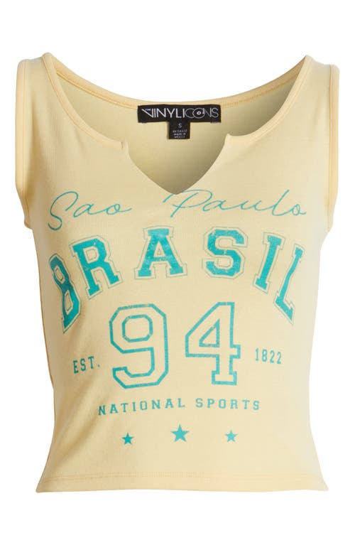 Shop Vinyl Icons Brasil 94 Split Neck Graphic Tank In Golden Haze
