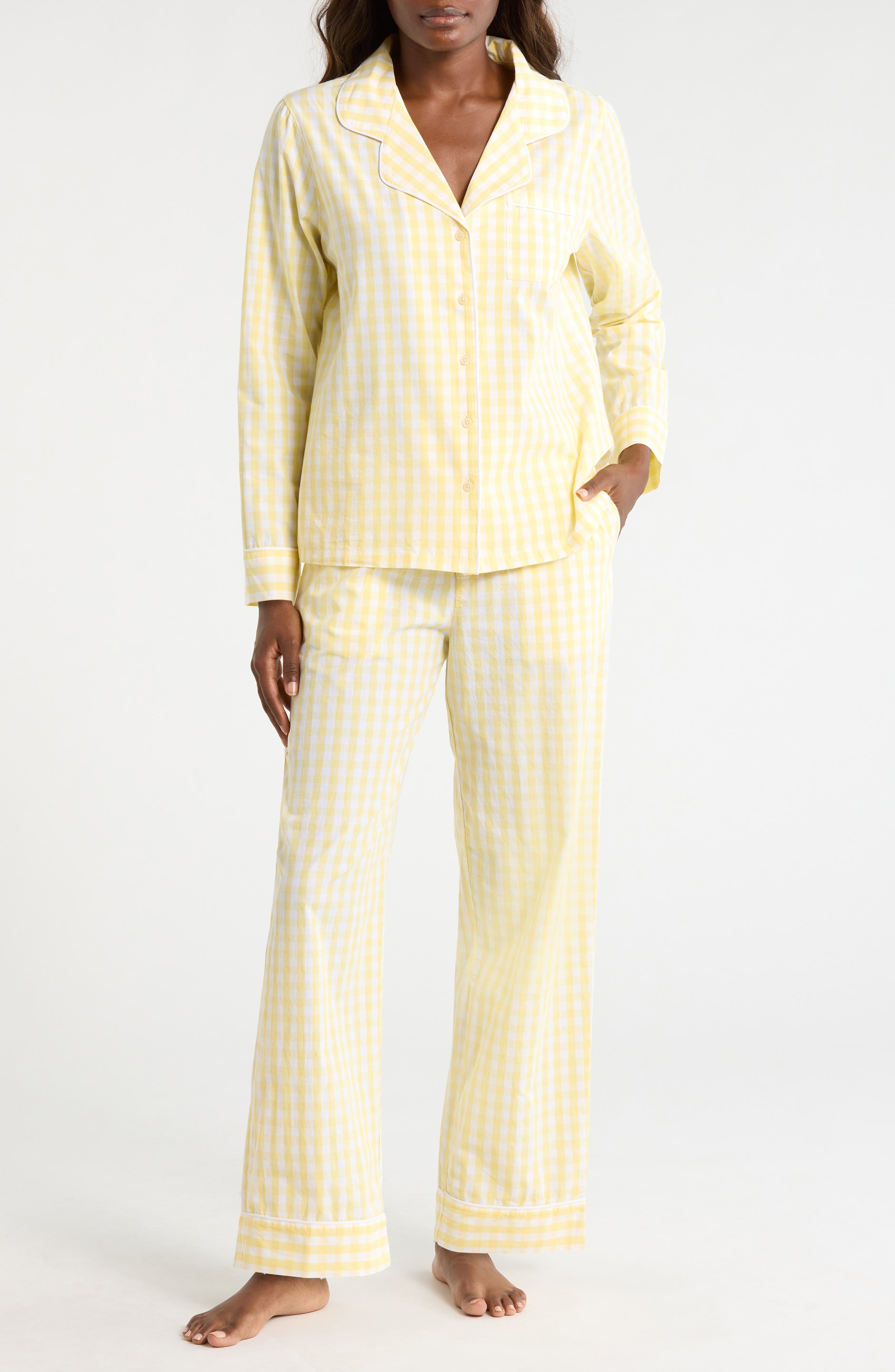 WHITE- YELLOW FLAN GINGHAM
