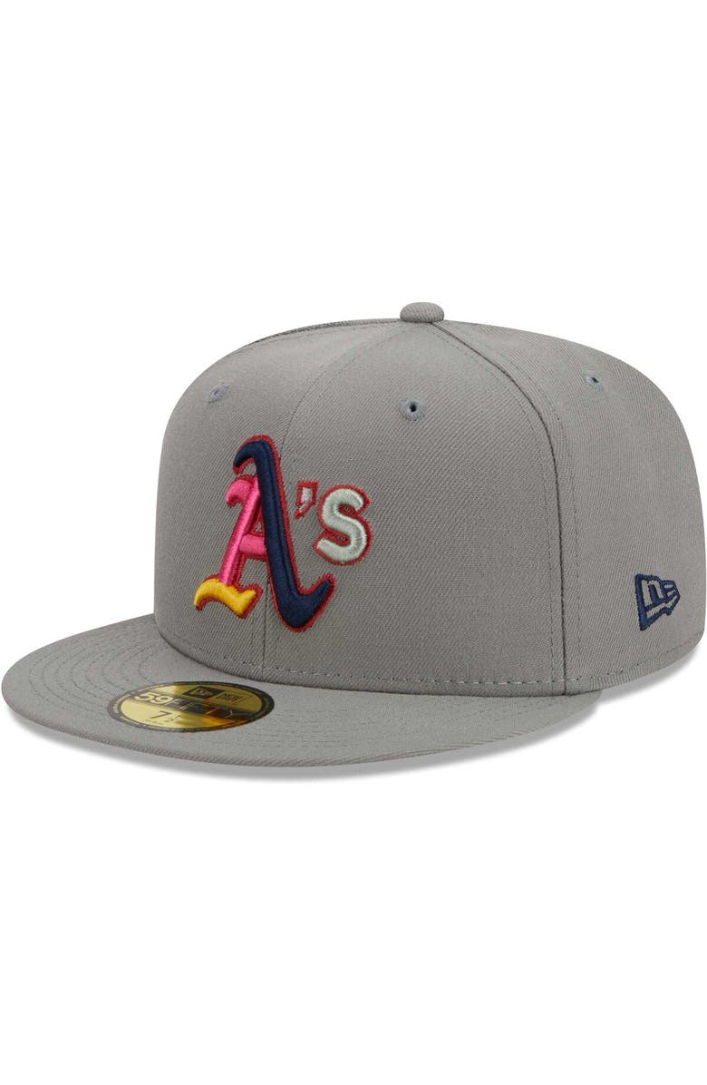 New Era Men's New Era Gray Oakland Athletics Color Pack 59FIFTY Fitted Hat, Alternate, color, 