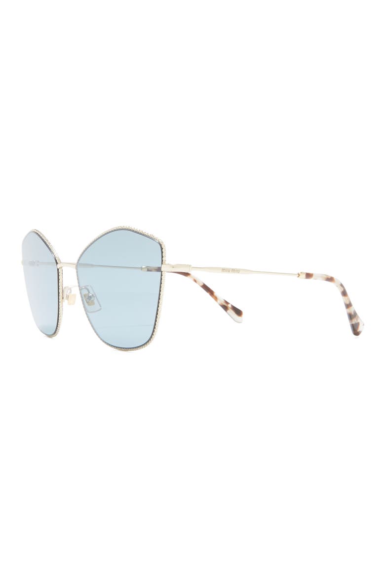 60mm Cat Eye Sunglasses, Alternate, color, PALE GOLD