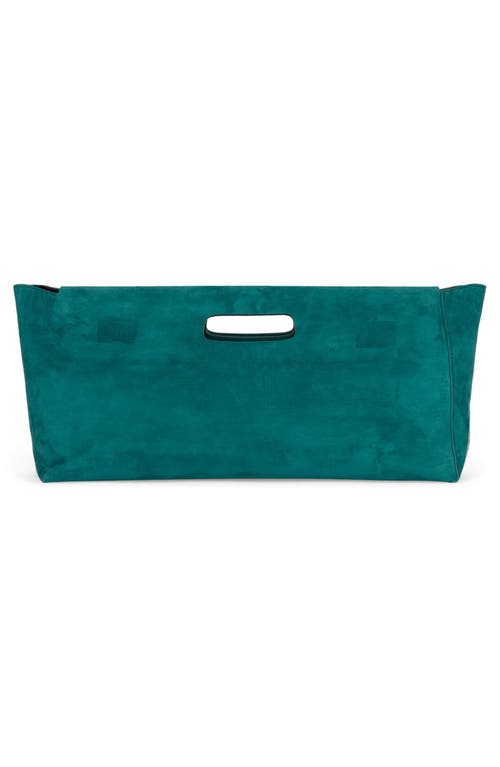 Jeffrey Campbell Toolbox Leather Clutch In Turquoise Suede