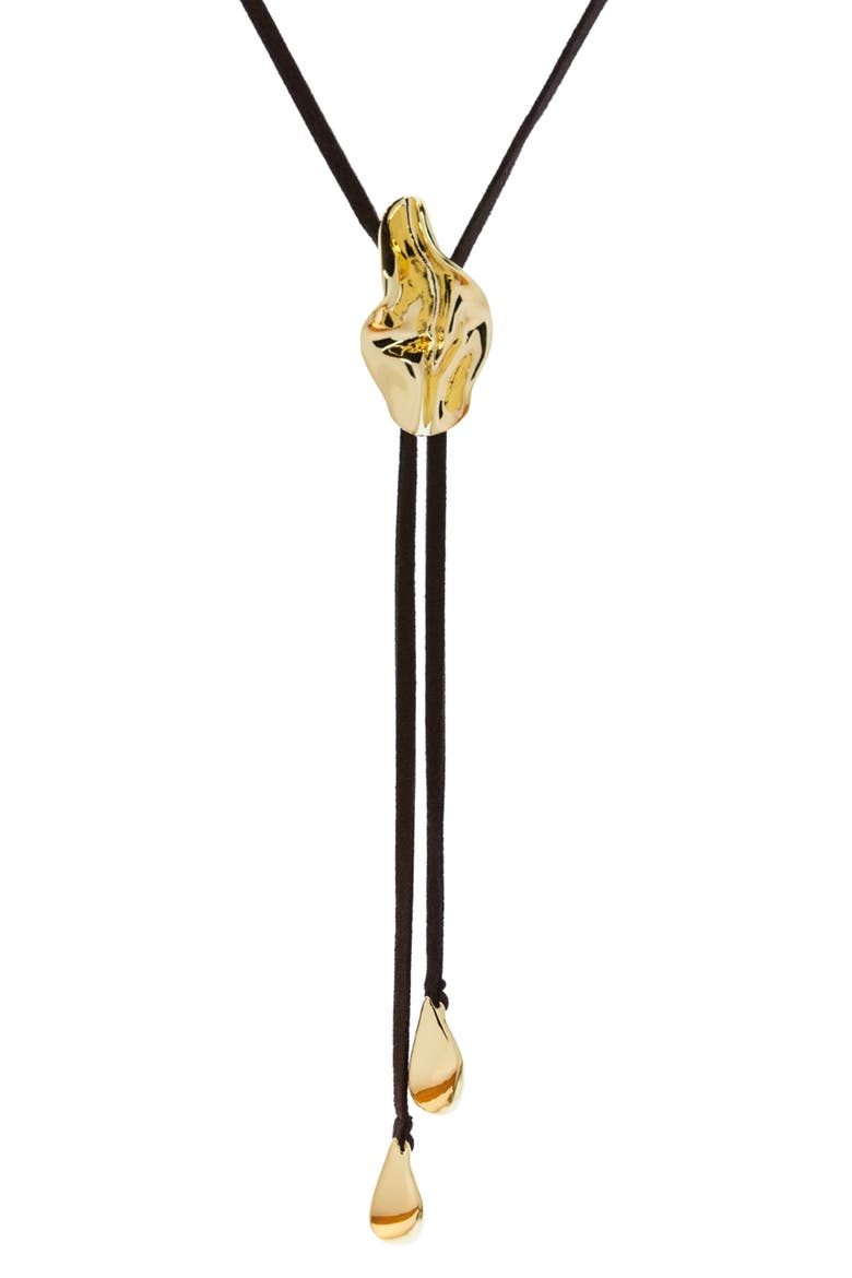 Jules Suede Bolo Necklace, Main, color, GOLD