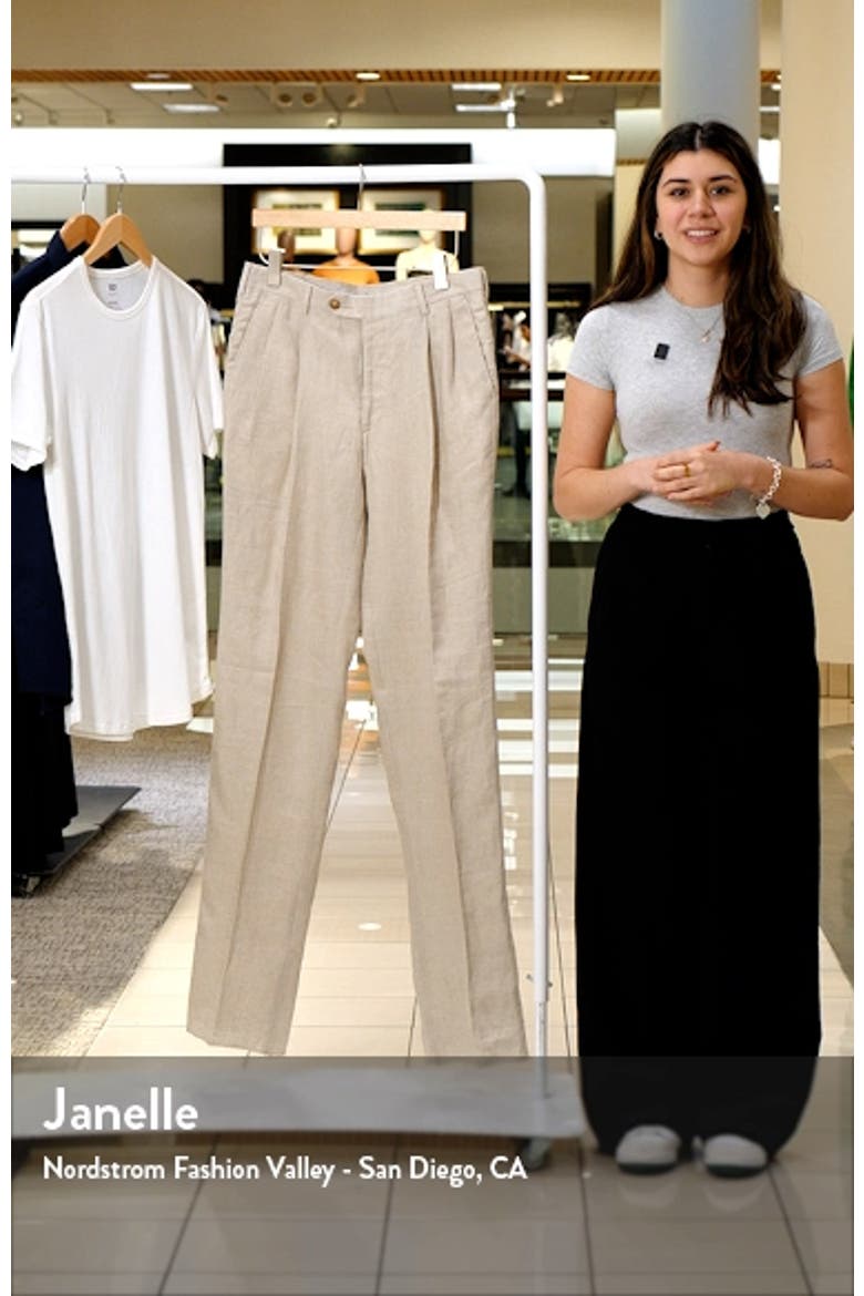 Pleat Front Linen Pants video