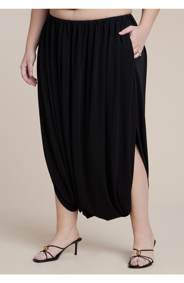 ELOQUII Super Draped Pant, Alternate, color, Black Onyx