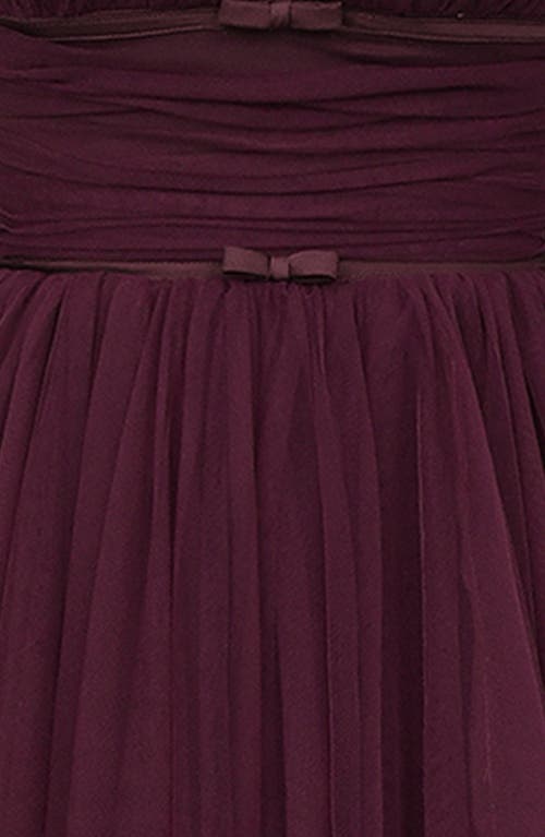 House Of Cb Countess Sleeveless Tulle Midi Dress In Cabernet