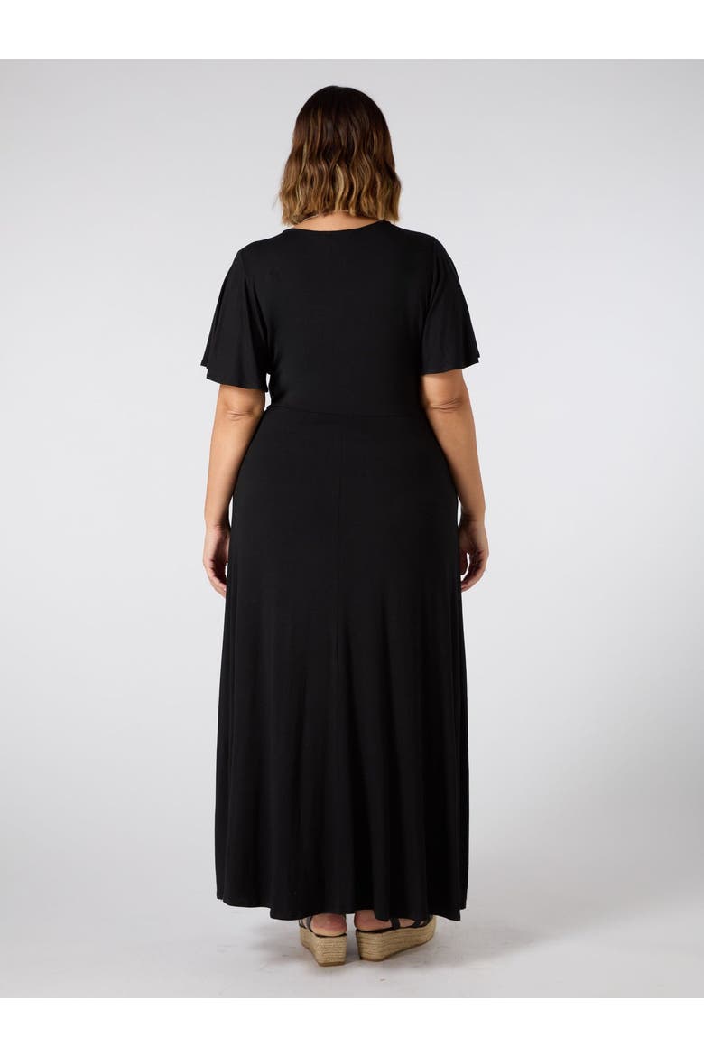Jersey V-Neck Maxi Dress, Alternate, color, Black