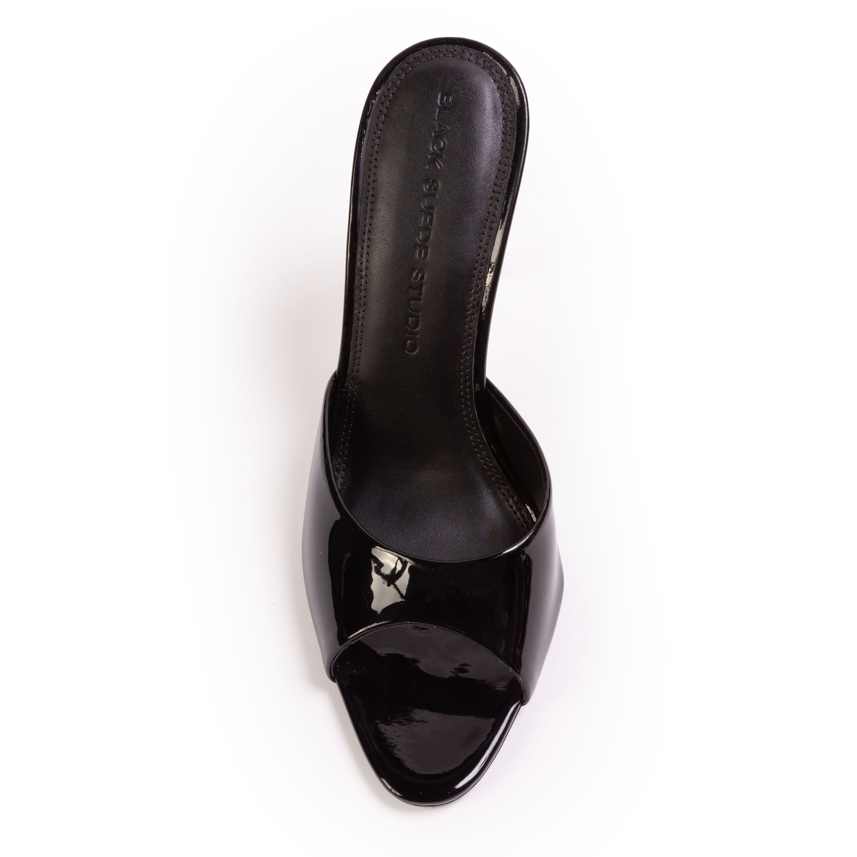 BLACK SUEDE STUDIO Jazz 100 Patent Mule, Alternate, color, Black Patent Leather