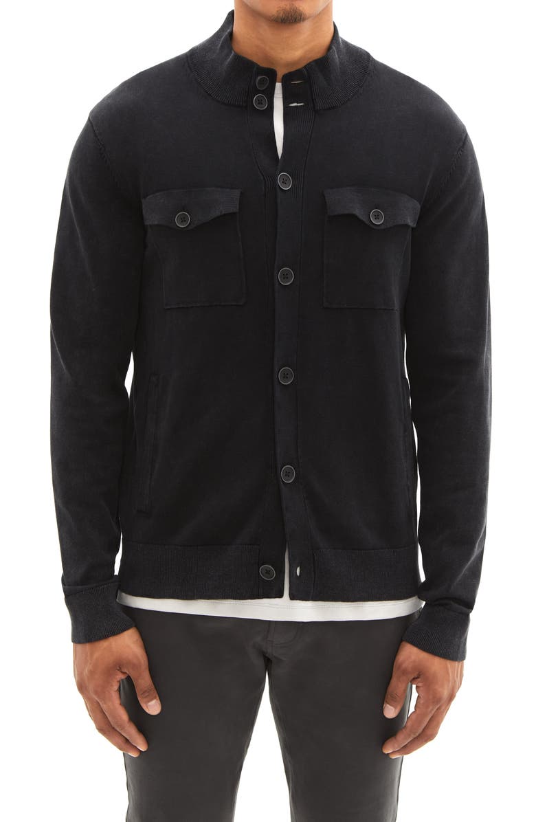 Robert Barakett Loki Mock Neck Cotton Cardigan, Main, color, 