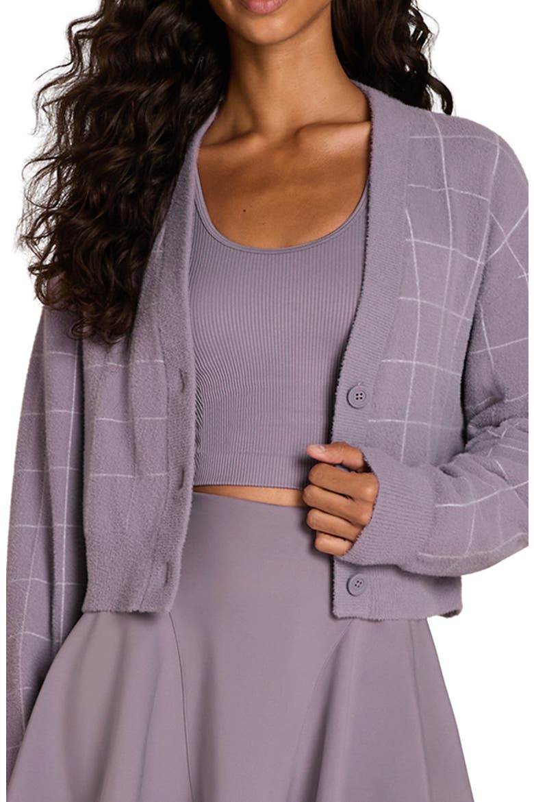 Throwback Crop Cardigan, Main, color, PURPLE ASH