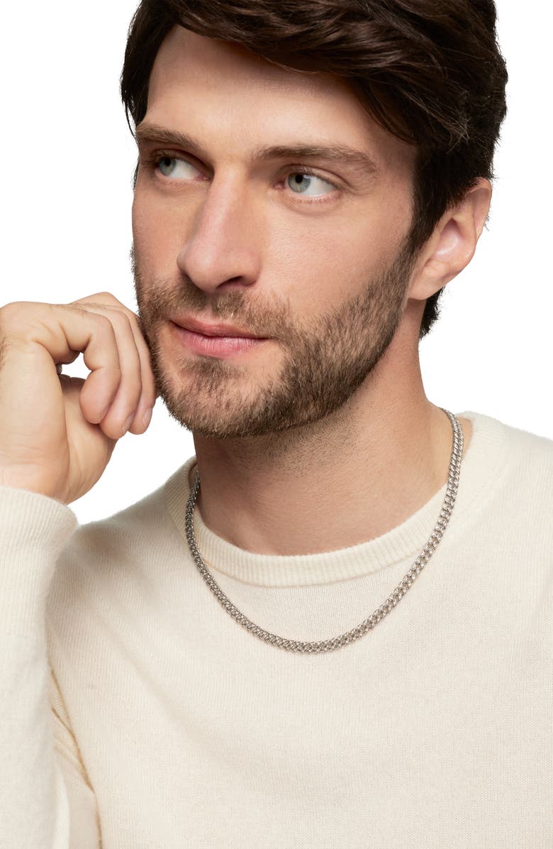 David Yurman Men's Pavé Diamond Curb Chain Necklace, Alternate, color, Sterling Silver/ Diamond