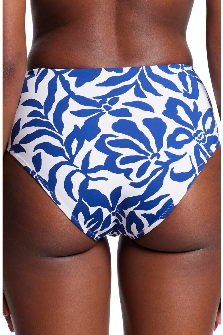 Ruched High Waist Bikini Bottoms, Alternate, color, POOLSIDE PRINT