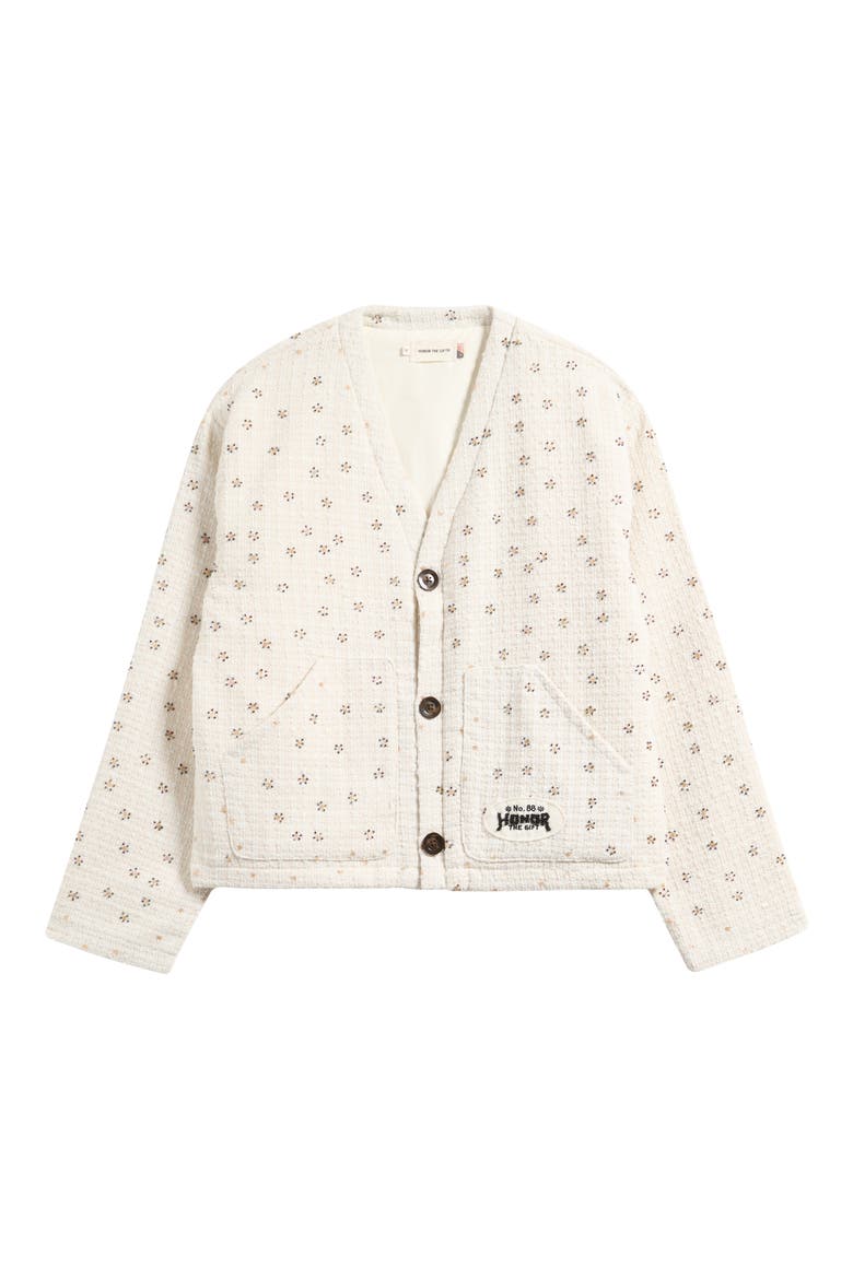 Oversize Beaded Cardigan, Alternate, color, WHITE
