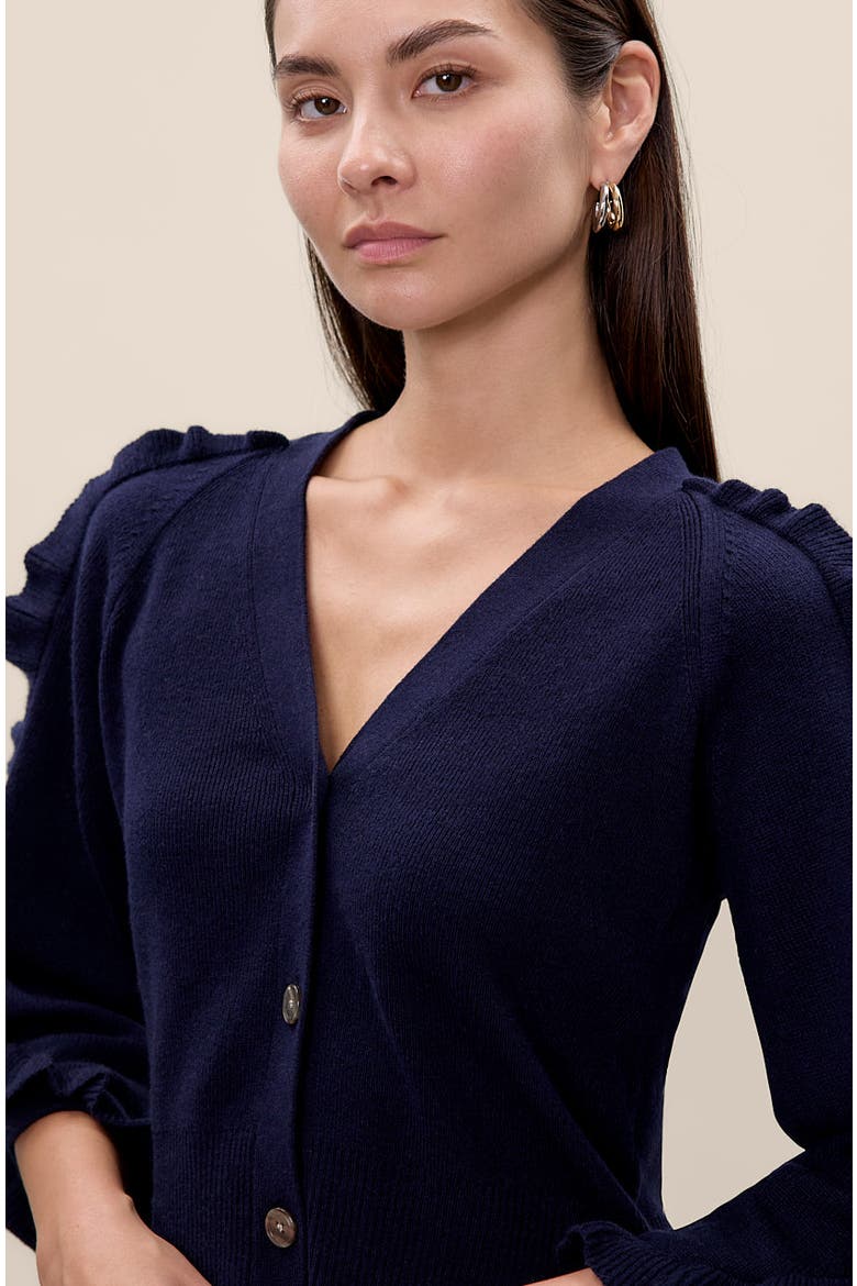 Kaia Knit Cardigan, Alternate, color, Navy