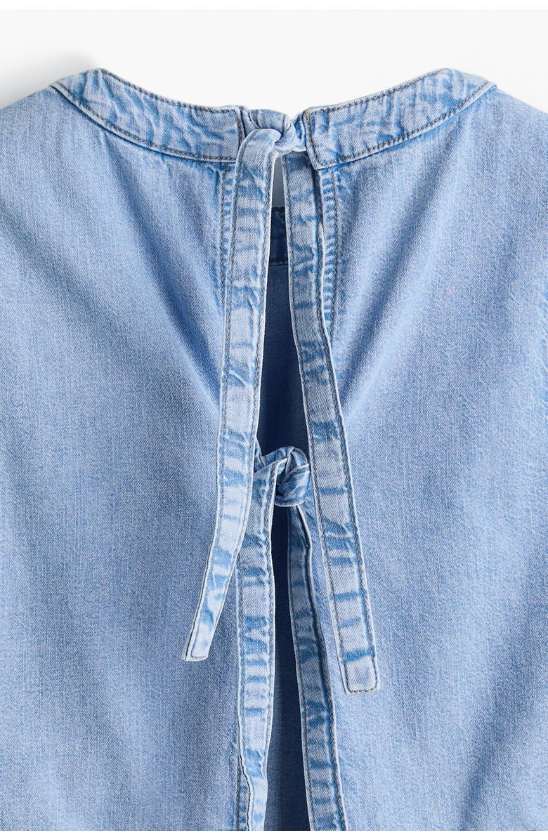 H&M Open-back Denim Top, Alternate, color, Light Denim Blue