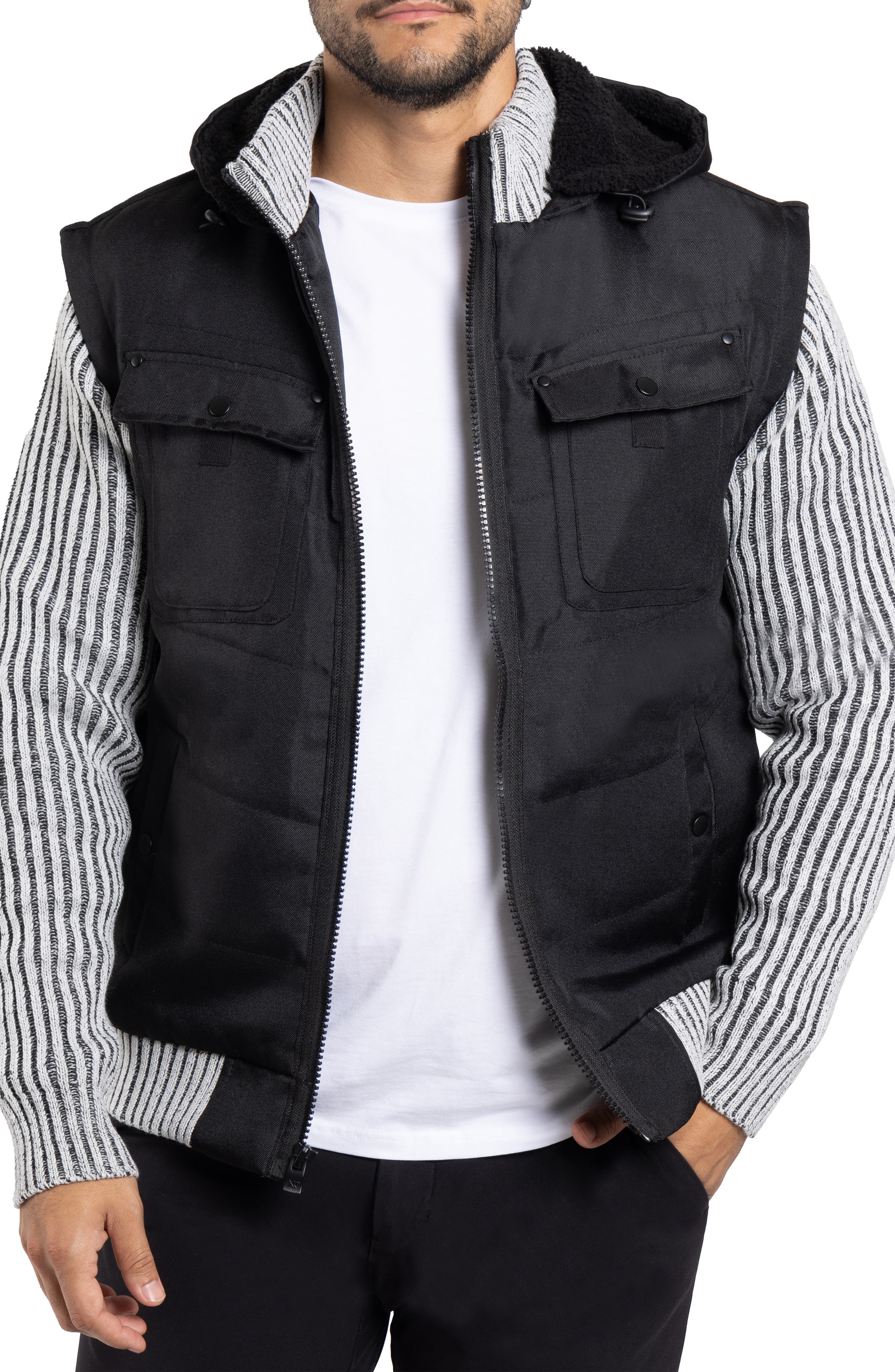 XRAY Lightly Insultated Shearling Lined Hooded Sweater Jacket