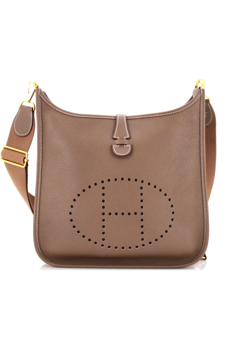 Pre-Owned Hermes Evelyne Bag Gen III Clemence PM, Main, color, Etoupe