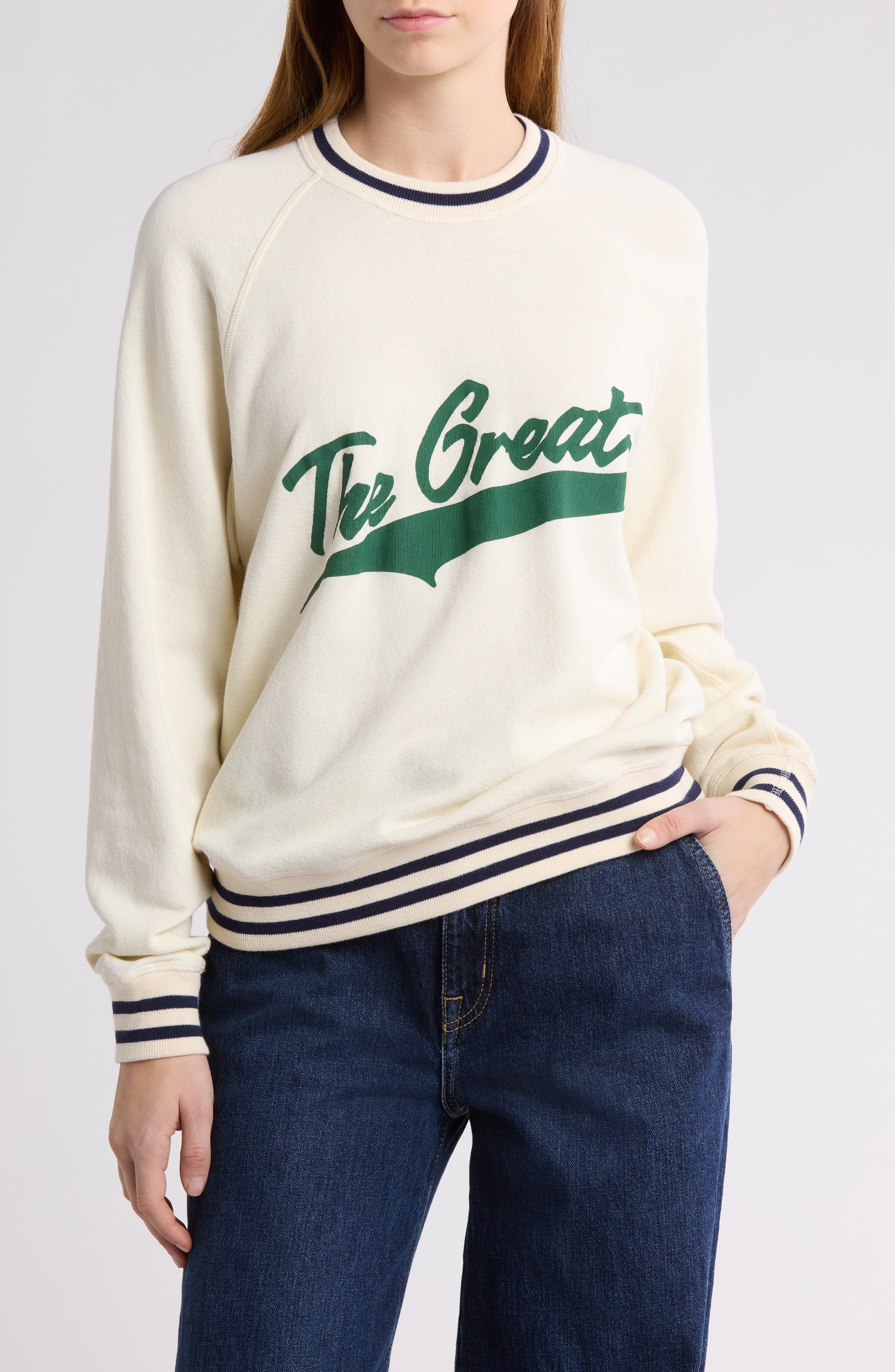 THE GREAT. The Varsity College Cotton Sweatshirt