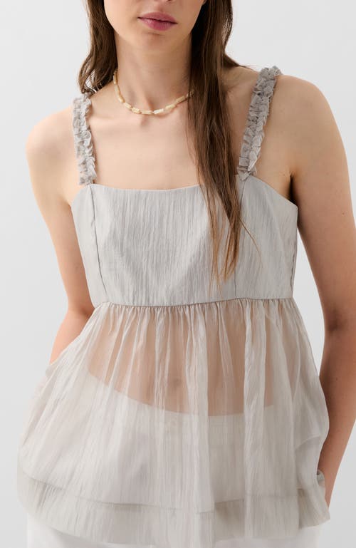 Scalpers Cute Gather Top In Gray