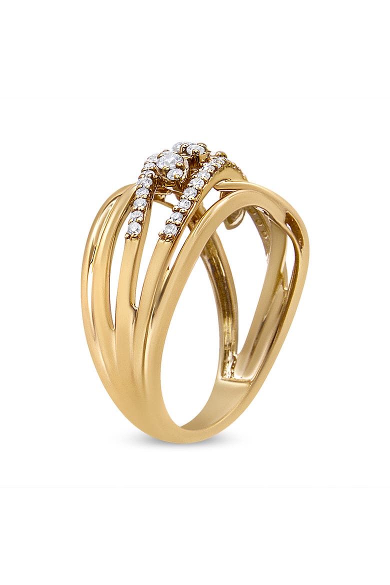 10K Yellow Gold 1/2 Cttw Diamond Split Shank Cocktail Ring, Alternate, color, Yellow