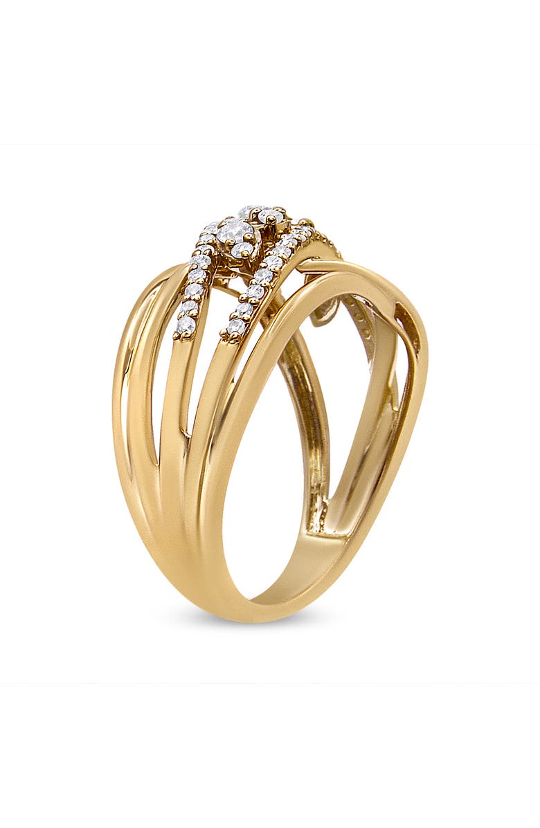 Haus of Brilliance 10K Yellow Gold 1/2 Cttw Diamond Split Shank Cocktail Ring, Alternate, color, Yellow