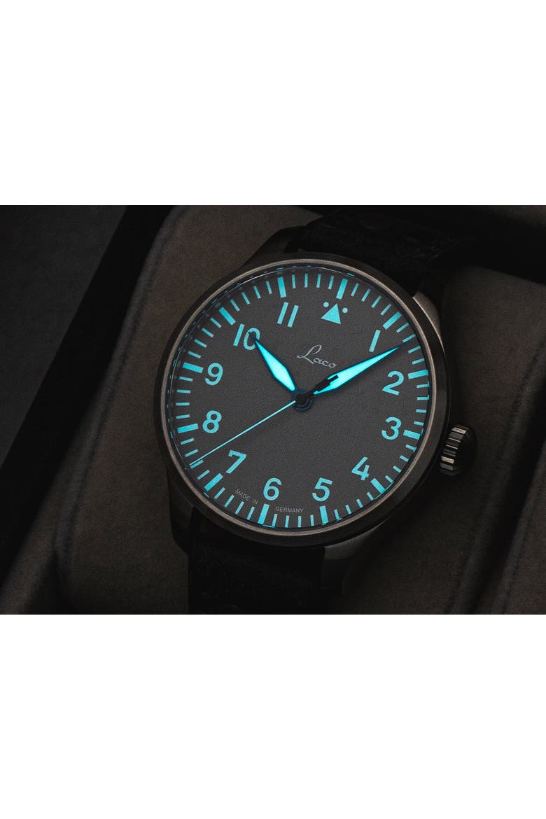 Augsburg - 39mm, Gray Dial, Automatic, Riveted Leather Strap, Alternate, color, Gray