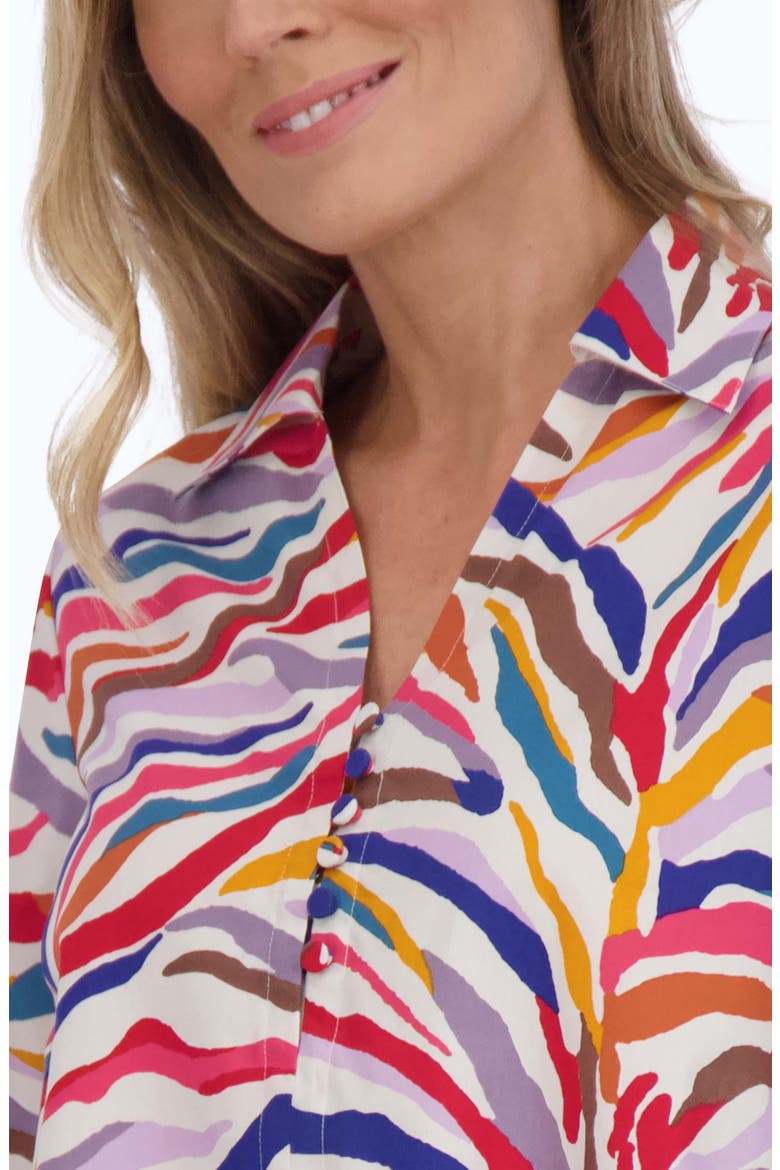 Alexis Zebra Stripe Shirt, Alternate, color, MULTI