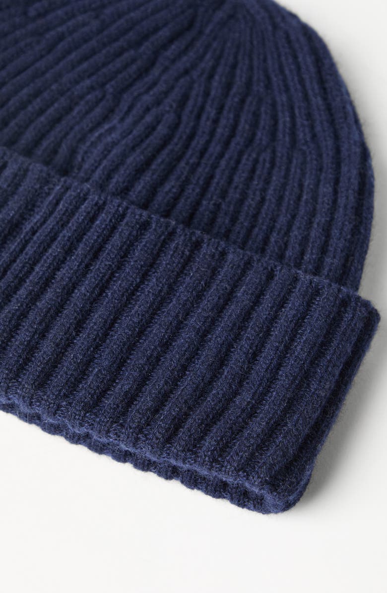 Brunello Cucinelli Cashmere rib knit beanie, Alternate, color, Marine