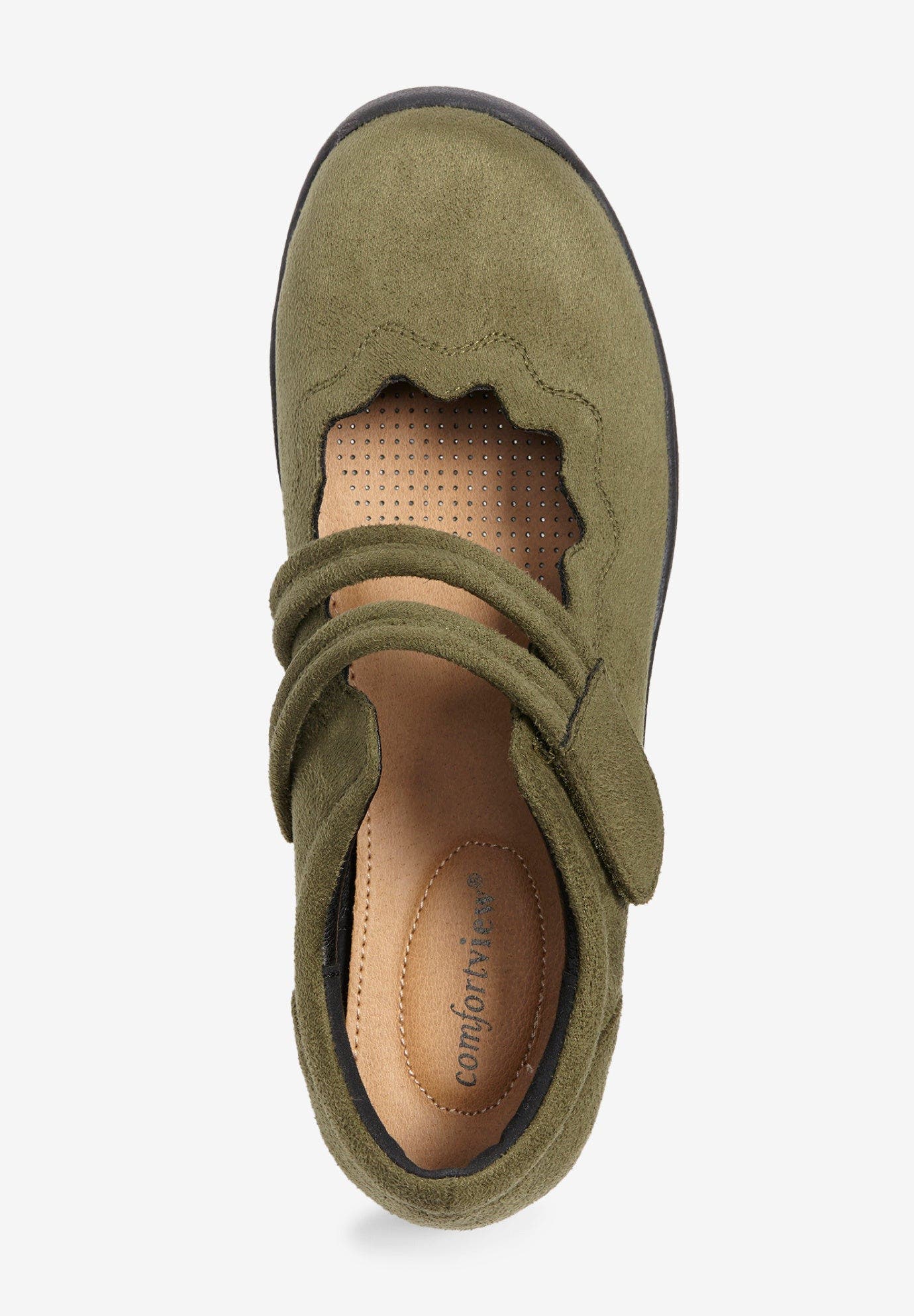 Comfortview The Keylani Flat, Alternate, color, Dark Olive